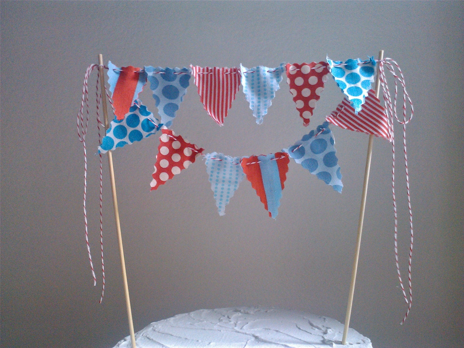 Cake Bunting Old Fashion Circus - Smash Cake Topper Red and Turquoise Il_170x135