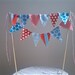 Cake Bunting Old Fashion Circus - Smash Cake Topper Red and Turquoise