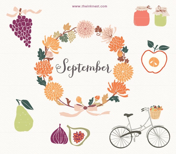 CLIP ART - September - for commercial and personal use