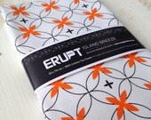 Designer tea towel - ORANGE and black  //  Island Breeze