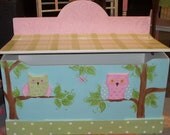 Toy chest Owl and Bird orToychest ToyBox Storage Bench