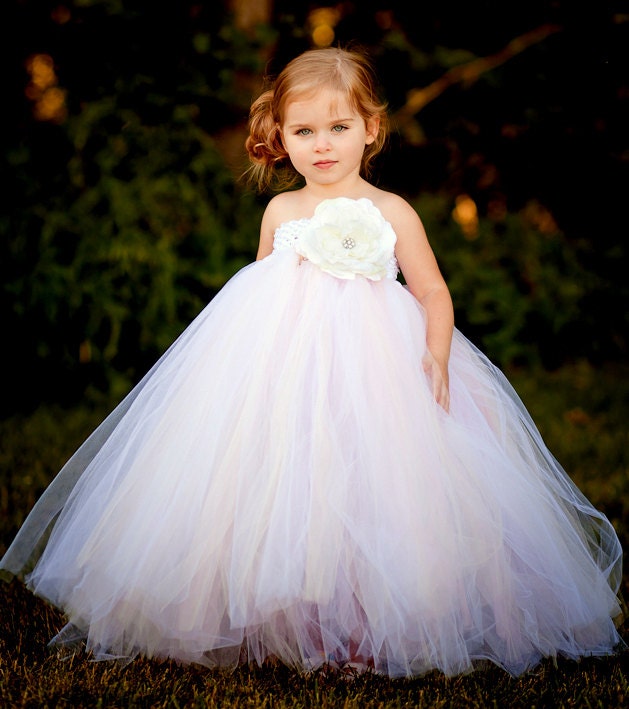 Vintage Daydream Flower Girl Tutu Dress with Vintage Rose
