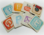 Phone app icon coasters set of 8
