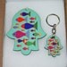 gift box - good luck hamsa- colorful fish key holder - home decor - new house -