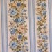 FABRIC31 Vintage UPHOLSTERY COTTON Roses Flowers Leaves Blue Stripes 15 x 18 4-oz