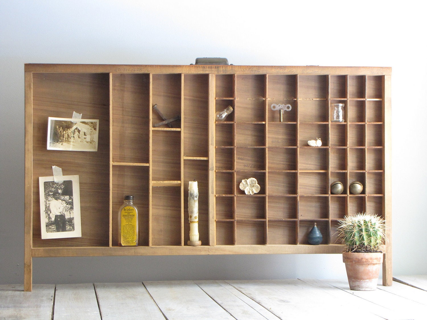 vintage letterpress tray - industrial curiosity cabinet