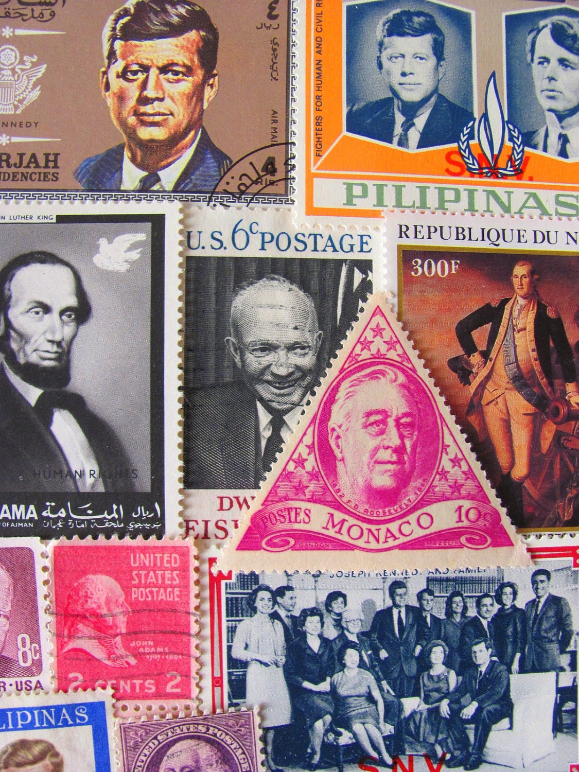 Who Shot JFK 50 Vintage US Worldwide Presidential Late Greats Postage Stamps Philately Dead Presidents