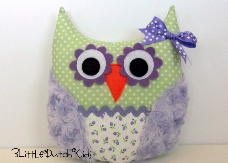 Paiton (Lavender and Sage Green Owl Pillow)