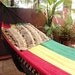 Rastafari Colors One, Single Hammock hand-woven Natural Cotton Simple Fringe
