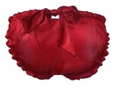 Red silk pantines, BELLE Rouge Red Silk Scrunchie Bow Knicker  - Valentines day gift