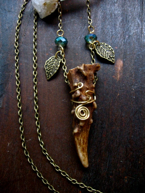 Faery Forest- Antler Tip Necklace