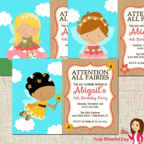 PRINTABLE Fairy Party Invitations (Character of your choice) Il_570xn
