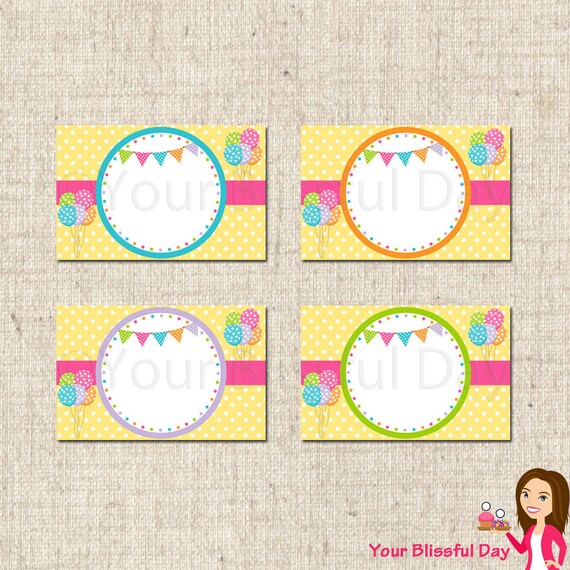 PRINTABLE Polka Dot Party Label Tents Il_570xn