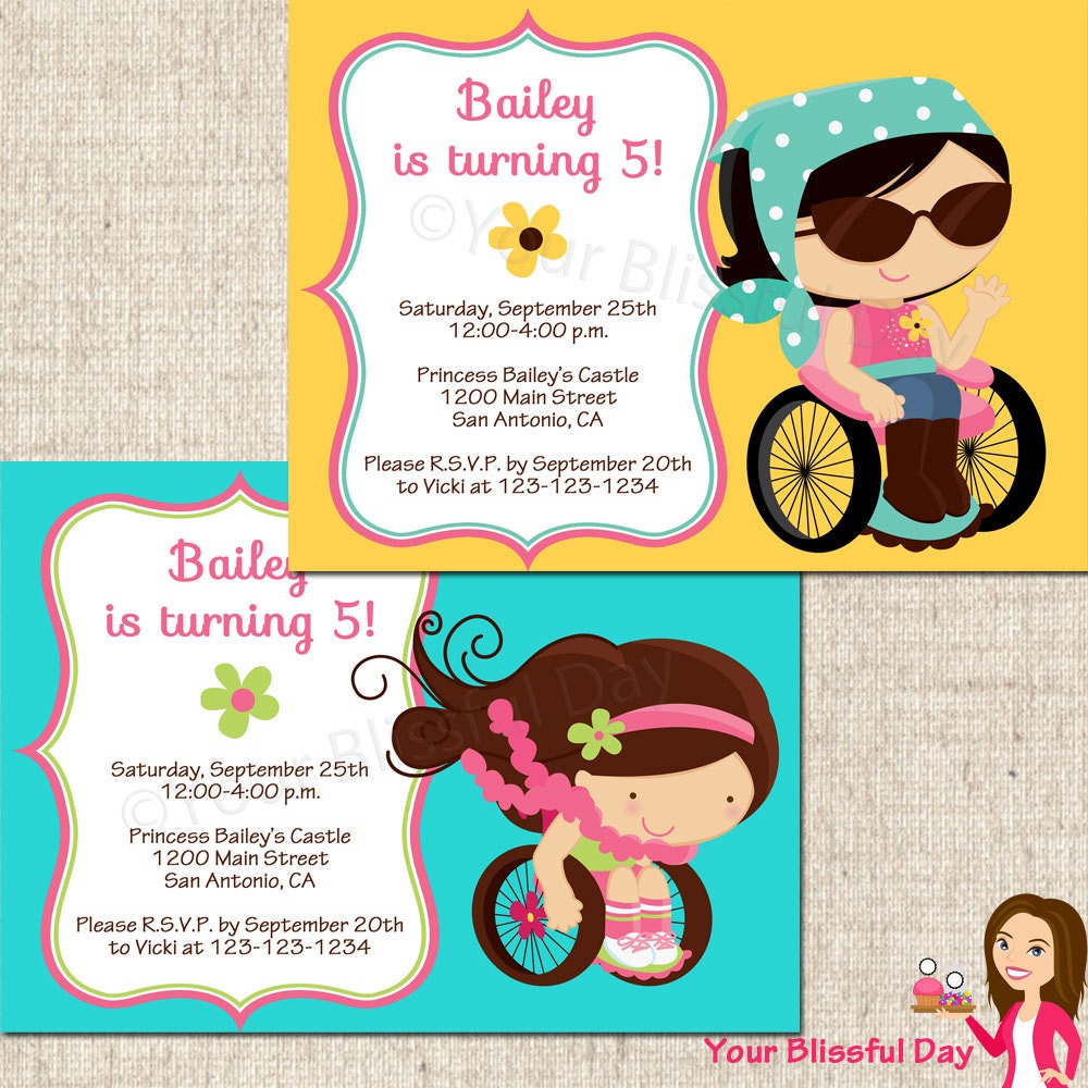 PRINTABLE Girl Just Like Me Party Invitation (Character of your choice) Il_570xn