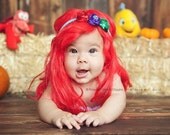 Ariel Inspired Headband-The Little Mermaid-Newborn Headband-Mermaid Headband-Baby Headband-Rosette Headband-Photo Prop-Toddler Headband