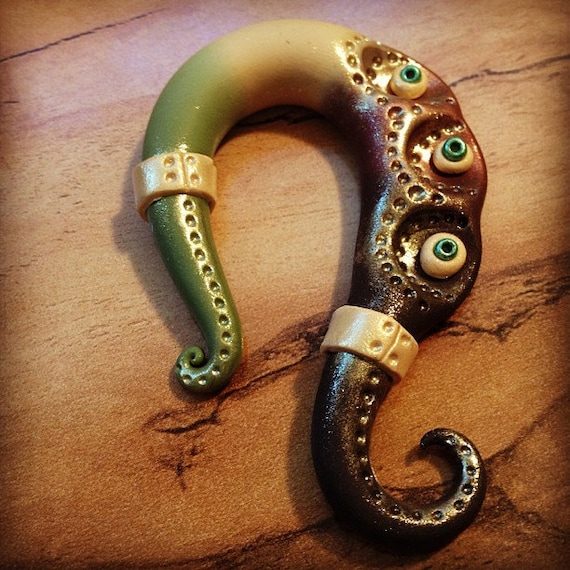 Robotic Tentacle Color Fade - Earrings for Stretched Lobes - Gauges