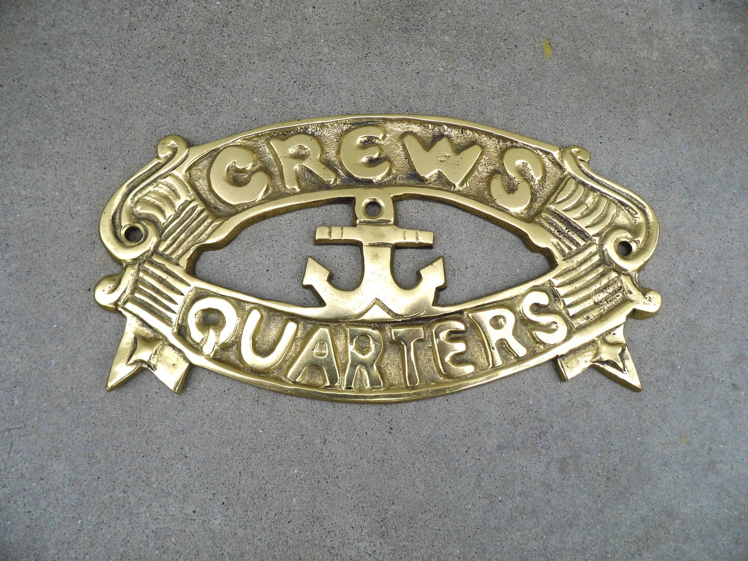 Vintage Brass Wall Hanging, Nautical Decor, Boat Themed, Vintage Nautical
