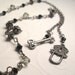 Steampunk Black Diamond Crystal and Gunmetal Charm Necklace