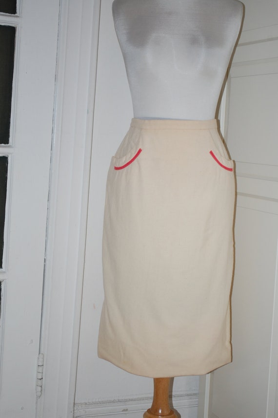 Winter White Wool Skirt 119