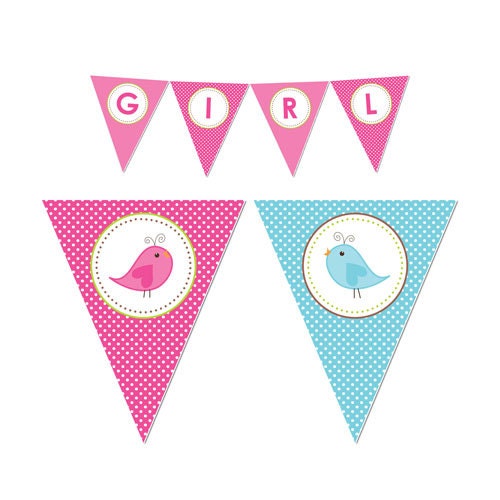 PRINTABLE Gender Reveal Party Banners INSTANT by DaysignsbyDay