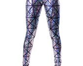 Silver & Black Hologram Disco Leggings