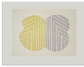 Contemporary fine art print, 'Eucalyptus Leaves' abstract, handmade screenprint on finest quality paper