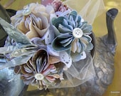 Origami Nosegay Toss Bouquet Soft Forest Ombre Hues Customized