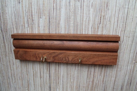 Wood Hanger, Reclaimed Cherry Wood Key Holder, wall hook organizer, upcycled wall decor