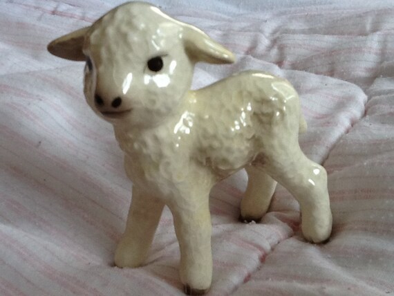 ON SALE Vintage GOEBEL Figurine Lamb Sheep West Germany by PugMug