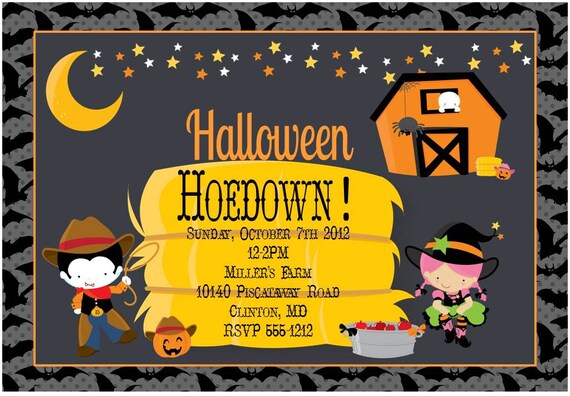 Halloween Hoe Down Printable Invitation Il_570xn