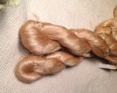 Natural Undyed Silk Yarn - Medium 120 count. 40 gms hank. Beige Gold Color. Wild Peace Silk - Tussah