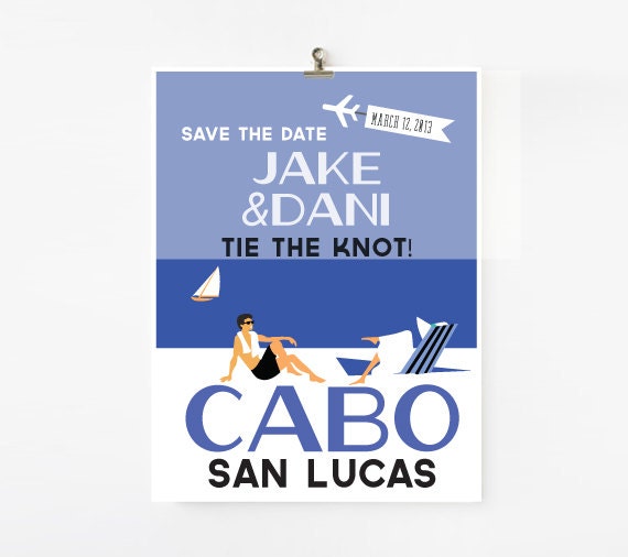 Vintage Travel Poster Invitation