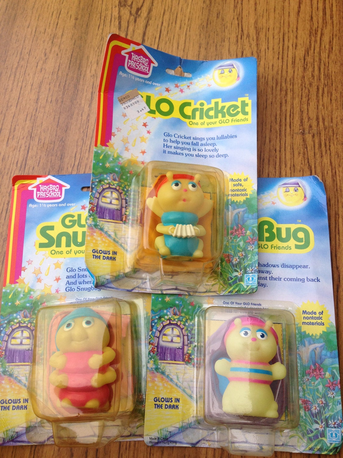 Hasbro Preschool Toys Glo Crickets Bugs 3 total new in original package 1980s toys Glow worms