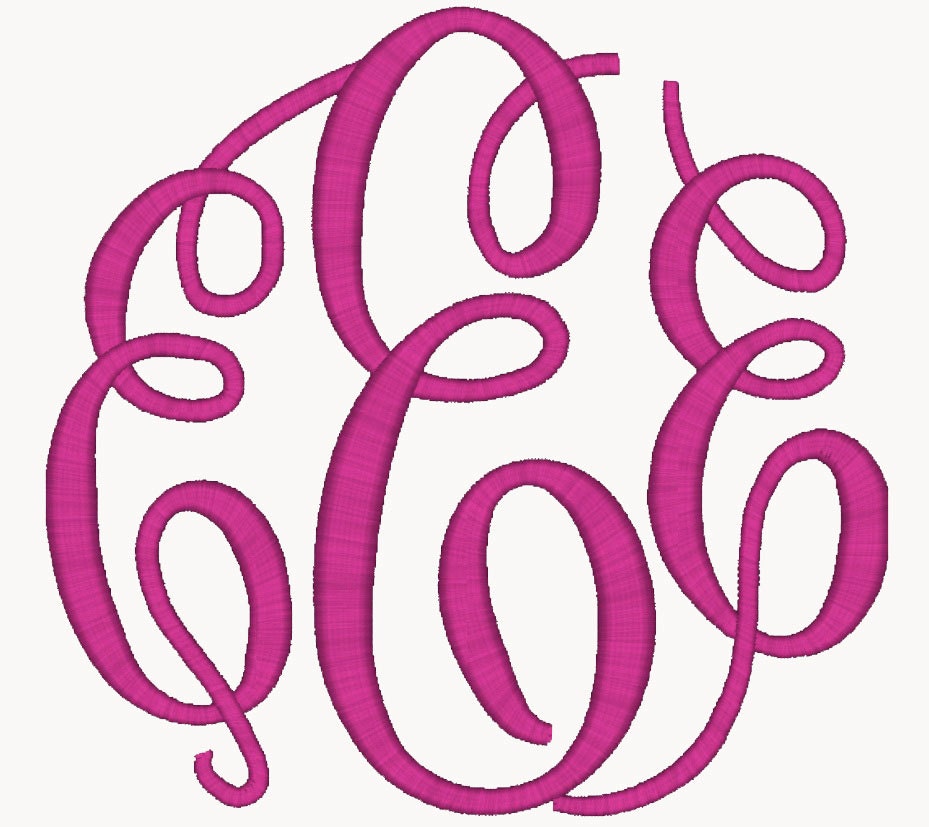Fancy Circle LARGE Monogram Font Machine by TheItch2Stitch on Etsy