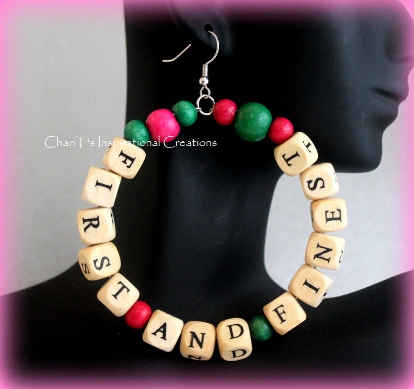 Pink and Green AKA hoops: Made to Order