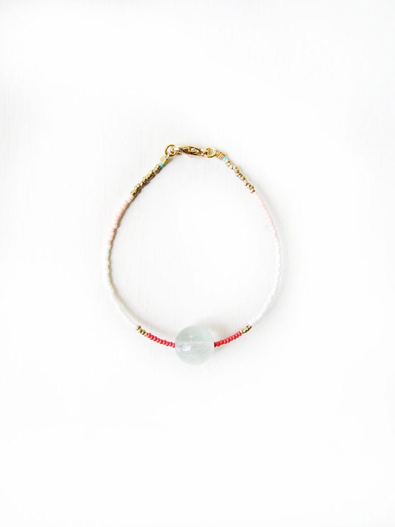 Fluorite and coral bracelet