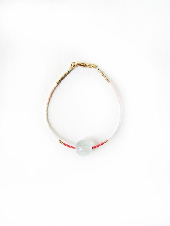 Fluorite and coral bracelet