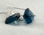 London Blue Topaz Earrings Sterling Silver Earrings Unique Handcrafted Earrings