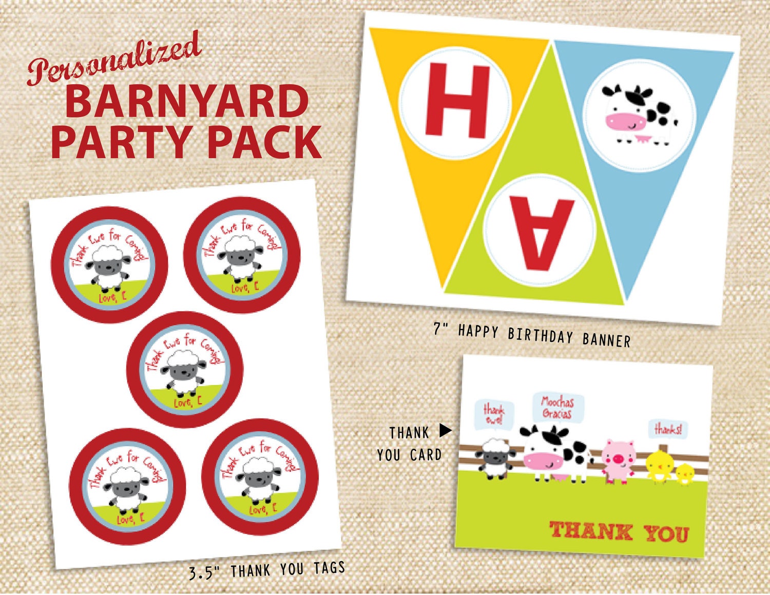 Barnyard Birthday Printable Party Pack - DIY Il_570xn