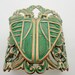 Art Deco or Nouveau Verdigris Over Rose Gold Copper Brass Mothra Brass Bracelet Cuff by Dr Brassy Steampunk