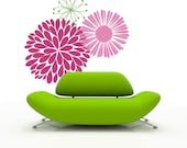 Vinyl Wall Decal  - Mod Flowers - large wall stickers