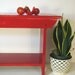 Vinage wood bench........cottage red.......farmhouse.........storage shelf