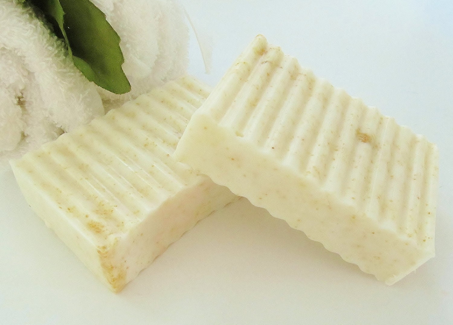 SOY SCRUB Natural Soap - Vanilla Pear Coconut scent, large 5 oz soap, handmade, glycerin, vegan, gift