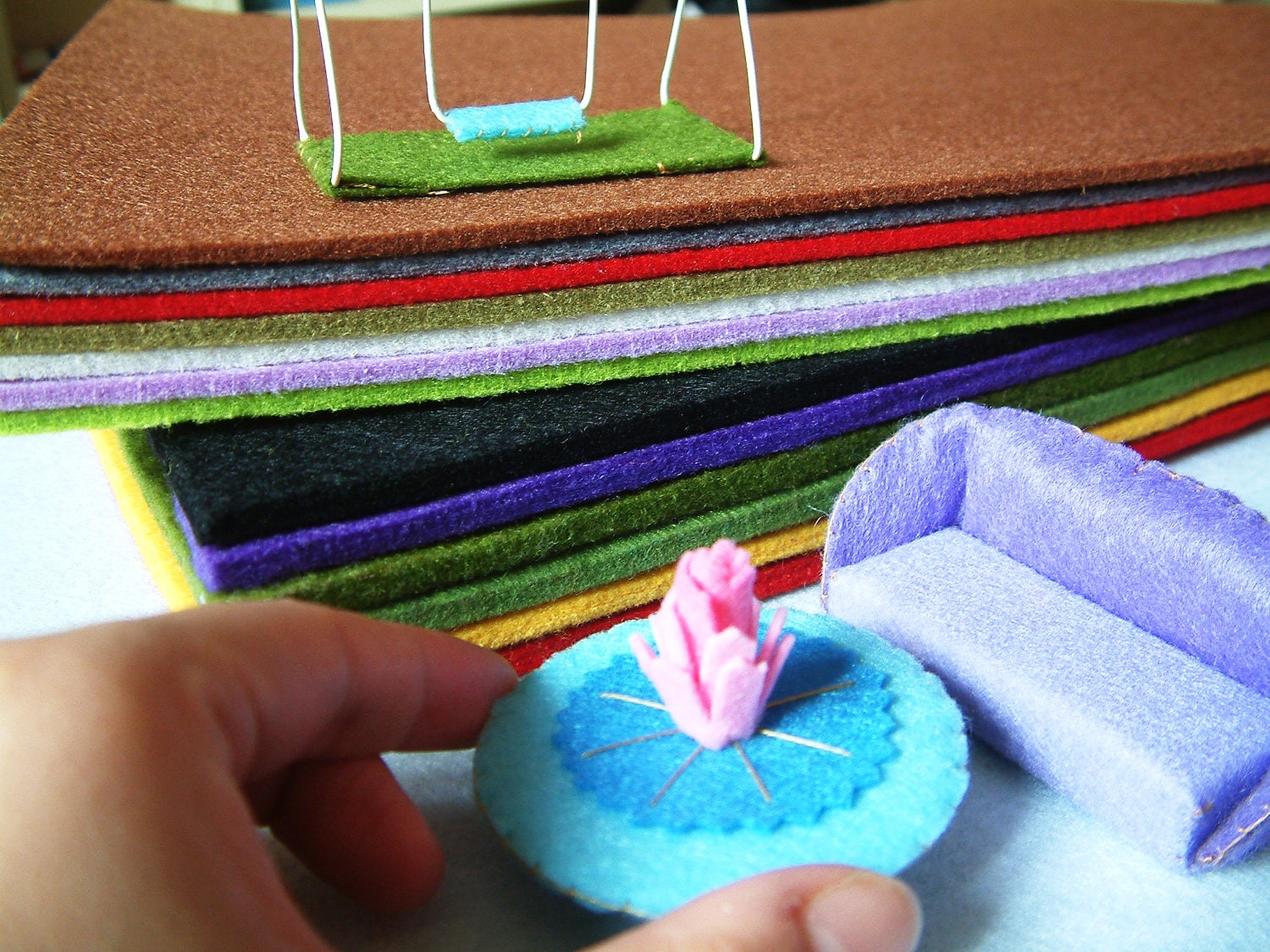 thickness 5mm felt set, 24cm x 24cm x 6 sheets,  6 colors