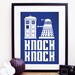 Dr Who / Doctor Who Dalek & Tardis "Knock Knock" Poster Print A3 / 11x14