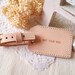 Luggage Tag with Back Window - Nude (N) - Personalized - Leather - Hand Stitched