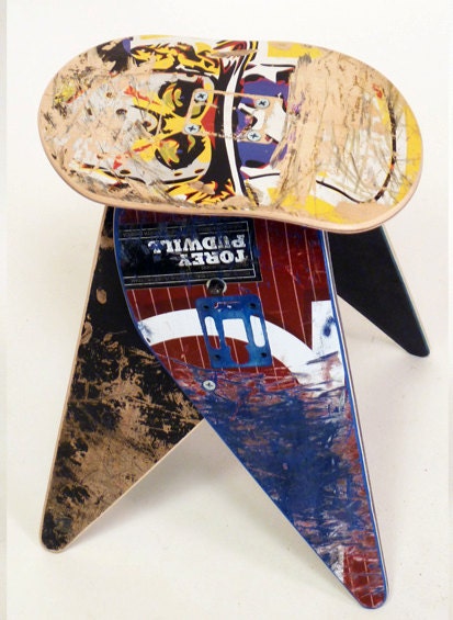 No.305 - Recycled skateboard stool
