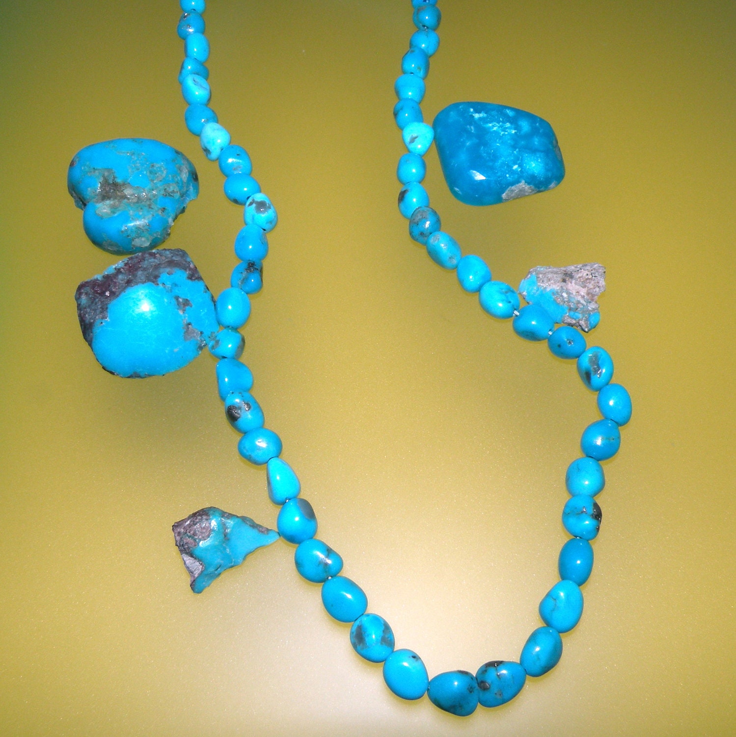 Sleeping Beauty Turquoise Baroque Bead Temporary Strung Stabilized from Arizona, free U.S. shipping