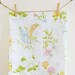 Lovely Botanical Vintage Fabric Twin Sheet Floral Flower Wildflower 2 1/2 Yards Yardage White Green Pink Country Farm Performance Products