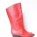 Women Pull On Slouch Red Boots size 8 1/2